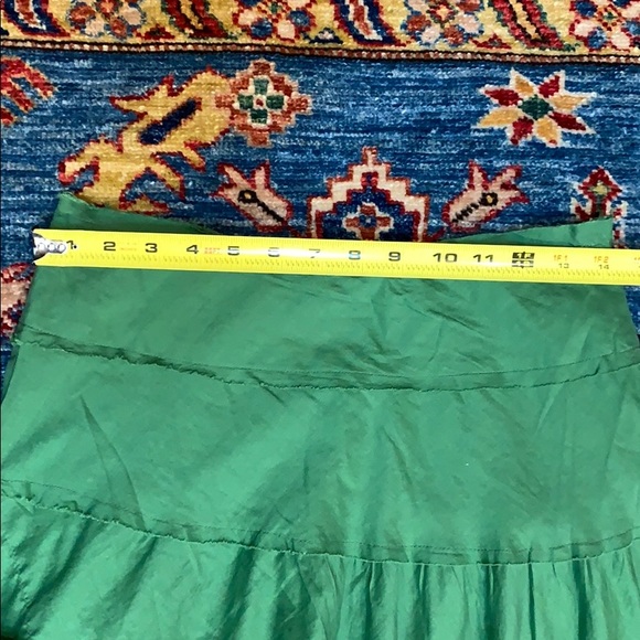 fun ForeverCute tiered forest green  maxi skirt, S - Picture 5 of 8